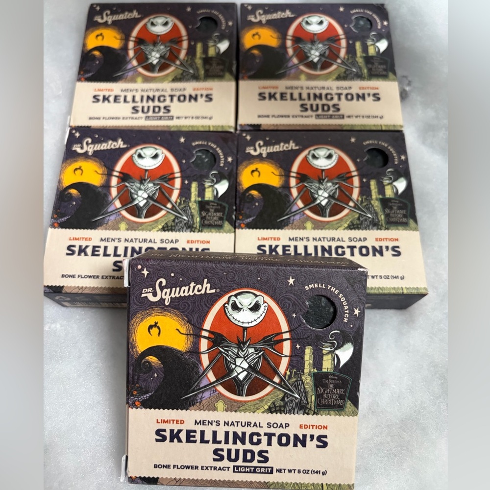 Dr. Squatch Skellington's Suds Jack Skellington edition Bar Soap •Set of 5! New